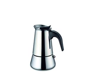 Weis Cafetière à expresso pour 2 tasses - 100 ml - En acier inoxydable argenté - Dimensions : 9,5 x 9 x 14,5 cm - 16972