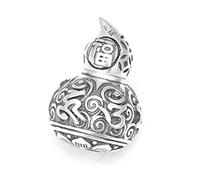 WEISHA 925 Silver Gourd Pendant Men's Retro Scripture Box Amulet Peut Être Ouvert Collier de Pendentifpendentif