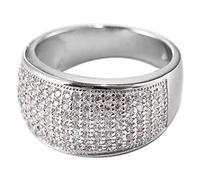 WEISHA Bague Rétro S925 en Argent Sterling Style Coréen Simple Bijoux en Argent Femmes Version Large Bague en Zircon1, 57mm
