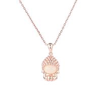 WEISHA Petit Bouddha Collier Femme Style Ethnique Palais Néphrite Blanc Jade Pendentif Collier Artisanat Bijouxjade blanc or rose