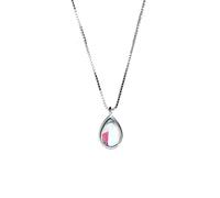 WEISHA S925 Collier en Argent Femmes Simple Aurora Dégradé Pierre de Lune Goutte D'Eau Pendentif Clavicule Chaîne Bijoux en Argentargent