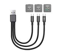 weishan Câble de charge 3 en 1 de rechange pour système de microphone Rode Wireless Go 2/II, câble de charge court USB C 3 A avec 3 prises de type C 20,3 cm