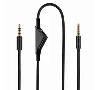 weishan G Pro X - Câble auxiliaire amovible de rechange pour casques Logitech G Pro, G433, G233, 3,5 mm en nylon tressé avec contrôleur de volume, 1,8 m