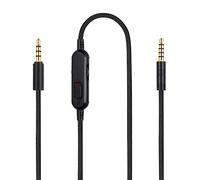 weishan G Pro X Cord, câble de rechange amovible pour casque de jeu Logitech G Pro/G433/G233, fil en nylon tressé de 3,5 mm avec interrupteur muet en ligne et contrôleur de volume, 1,8 m de long