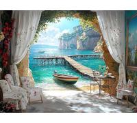 WEISHIWE 5D DIY Paysage Kits de Peinture Diamant, Diamond Painting pour Adulte Débutants, Diamond Art Kits Strass Point de Croix Cristal Painting pour Maison Décor Cadeaux pour Femmes 70x90 cm H-213