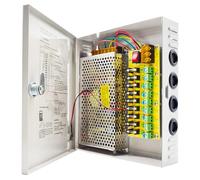 Weishuo Alimentation 12V 10A 9 Canaux, Boîtier d'alimentation Distribuée CCTV pour Caméra de Surveillance, Adaptateur 120W avec Protection, Montage Mural