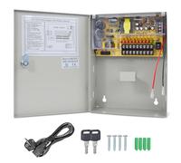Weishuo Boîte d'alimentation UPS 9 Canaux 12V 10A sans Interruption avec Transformateur de Sauvegarde de Batterie pour Contrôle d'accès LED de Caméra de Surveillance