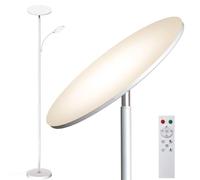 Weiß LED Lampadaire, 44W 4500LM Super Lumineux sur Pied pour Salon, Dimmable 2700K-6500K Lecture avec Télécommande et Contrôle Tactile, Haut pour Salon Chambre Bureau