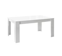 WEISS - Table Repas 180cm Blanc Laqué Brillant