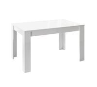 WEISS - Table Repas Extensible Blanc Laqué Brillant -