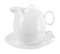 Service à thé - Orion - Mona - Porcelaine blanche - 3 pièces - Compatible lave-vaisselle