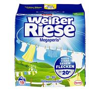 Weißer Riese Megaperls Lessive universelle (19 brassées) Blanc Lessive extra forte résistante aux taches à 20-95°C 100% plastique recyclable
