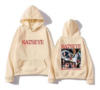 WEISSYO Sweatshirt Hip Hop Style Manches Longues Ka-TSE-ye Merch 2D Double Face Imprimé Sweat À Capuche Neutral Rue Mode Harajuku Rétro Sweatshirt pour Hommes Femmes Cosplay-Khaki||4X_l