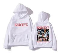 WEISSYO Sweatshirt Hip Hop Style Manches Longues Ka-TSE-ye Merch 2D Double Face Imprimé Sweat À Capuche Neutral Rue Mode Harajuku Rétro Sweatshirt pour Hommes Femmes Cosplay-White||4X_l