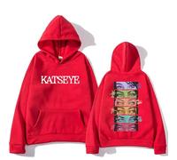 WEISSYO Sweatshirt Neutral Rue Mode Harajuku Rétro Sweatshirt Ka-TSE-ye Merch 2D Double Face Imprimé Sweat À Capuche Hip Hop Style Manches Longues pour Hommes Femmes Cosplay-Red||m