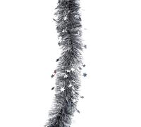 WEISTE-Guirlande en plastique graphite avec étoiles - L 200 x l 11 cm