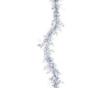 WEISTE-Guirlande scintillante en plastique avec glycine satinée argent - L 200 x l 9 cm