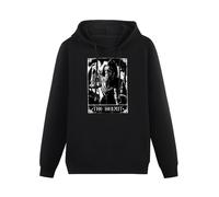 WEISULANG Deadly Tarot Hoody The Hermit Heather Black Denim Men's Hoody Sweatershirt Black XL
