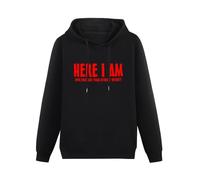 WEISULANG Here I Am Now Graphic Novelty Super Soft Ringspun Funny Pullover Hoody Sweatershirt Black M