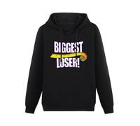 WEISULANG Mens The Biggest Loser Logo Hoodys Black S