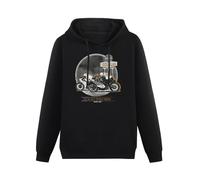 WEISULANG Vintage Motorcycle Men's Hoody with Tourist Trophy Biker Men Cafe Racer Hoody Sweatershirt Black S