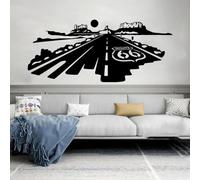 WEITAOSM Autocollant mural créatif Route 66 Nature Coucher de soleil Paysage Montagne Chambre Salon Chambre d'enfants Décoration Vinyle Art Decal