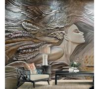WEITAOSM Mural 3D con diseño de pájaros en relieve, diseño de chica hermosa, para sala de estar, dormitorio, comedor, pintura de fondo, arte abstracto (PVC autoadhesivo)