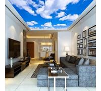 WEITAOSM Murales de paisajes naturales con cielo azul y nubes blancas en 3D, ideales para decorar salas de estar, restaurantes y hoteles (PVC autoadhesivo).