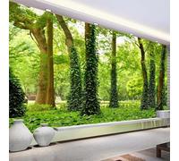 WEITAOSM Papel pintado 3D con árboles de jungla verde y enredaderas, ideal para sala de estar, dormitorio, estudio, fondo de pantalla artístico (PVC autoadhesivo).