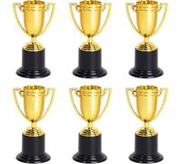 WEITAPYT 6 Pièces Mini trophées pour Enfants, Trophées Ensemble Trophées Couleur Or en Plastique pour Fête Anniversaire des Enfants, Sport Scolaire, Tournoi & Fêtes Cadeaux Invités & Récompenses