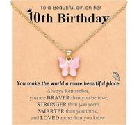 WEITAPYT Collier Papillon Fille, Collier Pendentif Papillon, avec Carte, Cadeau Anniversaire Fille 10 Ans, tu Fais du Monde un Endroit Plus Beau, Collierpapillon, Cadeau d'Anniversaire