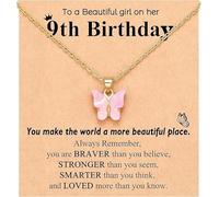 WEITAPYT Collier Papillon Fille, Collier Pendentif Papillon, avec Carte, Cadeau Anniversaire Fille 9 Ans, tu Fais du Monde un Endroit Plus Beau, Collierpapillon, Cadeau d'Anniversaire