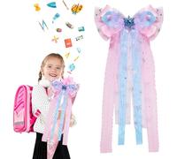 WEITAPYT Nœud pour Sac D'écolier, 60x20cm Grand Nœud de Rentrée Scolaire Papillons Ruban Noeud de Cône D'école Arc Conique Scolaire DIY Décoration de Mariage Baptême Sac École Fille et garçon (Type4)