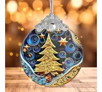 WEITAPYT Ornement de Crèche de Noël en Acrylique Décoration de Noel pour Sapin Rond Pendentif Décoratif de Voiture Souvenir Cadeau pour Femmes et Hommes (Type7)