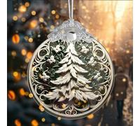 WEITAPYT Ornement de Crèche de Noël en Acrylique Décoration de Noel pour Sapin Rond Pendentif Décoratif de Voiture Souvenir Cadeau pour Femmes et Hommes (Type8)