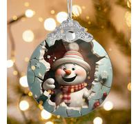 WEITAPYT Ornement de Crèche de Noël en Acrylique Décoration de Noel pour Sapin Rond Pendentif Décoratif de Voiture Souvenir Cadeau pour Femmes et Hommes (Type6)