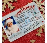 WEITAPYT Permis de Conduire Perdu du Père Noël en Traîneau Licence en Plastique Carte de Vol Prouvant l'existence du Santa Ornement Décoration pour Le Réveillon de Noel Le Nouvel an