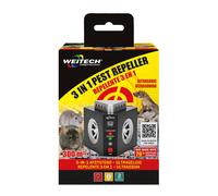 Weitech Répulsif 3 en 1 pour rongeurs, ultrasonique, 11 x 9,5 x 9,5 cm