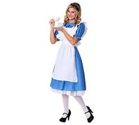 WEITING Alice au pays des merveilles - Costume de soubrette Anime - Robe Lolita douce - Costumes d'Halloween pour femme - Bleu, L