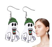 weiting Boucles d'Oreille Fantôme - Bijoux en Bois à Goutte Pendantes - Pendants d'Oreille Fantôme Suspendus | pour les Filles les Femmes et les Dames pour Costume Fête Tenue Mariage et Danse