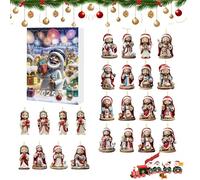 weiting Calendrier de l'Avent de Noël,Compteur de Jours à 24 Pendants Jésus pour Noël | Cadeau Saisonner en 2D pour Étudiants Ados Adultes Amis Famille
