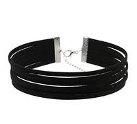 WEITING Collier ras du cou vintage en velours noir gothique dentelle multicouche Punk Fashion-P107 noir