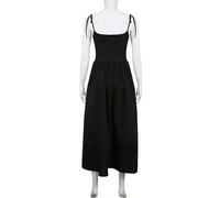 WEITING Dark Goth Élégant Lolita Mall Gothique Moulante Robes Longues E-Girl Style Grunge À Lacets Femmes Noir -Noir-L