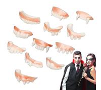 WEITING Dentier Vampire Adulte - Fausses Dents Vampire - 12 Pièces Dentures Effrayantes Lavables Pour Déguisements Farces Accessoires De Fête Mode Quotidienne Fêtes Déguisées Et Halloween