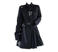 WEITING Emo Gothique Cargo Chemise Costume Egirl Punk Chaîne Ruban Jupes Goth Robe Automne Streetwear Harajuku Noir Grunge Vêtements Esthétique-Chemise Noire-XXL