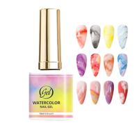 weiting Encre Marbrée Pour Ongles,Outils de Manucure avec Colle à Dégradé Aquarelle - Vernis Encre Fleur Japonais pour Ongles - Pour Printemps Été Saint-Valentin Anniversaire Fête Vacances Maison