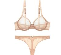 WEITING Ensemble de Soutien-Gorge en Dentelle et Maille d'été, Pantalon T-Couleur viande-85B