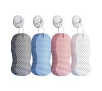 weiting Éponges de Bain pour la Douche - Éponge Exfoliante pour le Corps - Lot de 4 Pièces Hygiène Personnelle pour Femme Homme Enfant et Famille