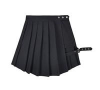 WEITING Été Nouvelle Jupe à Carreaux Jupe Femme Harajuku Gothique Noir Sexy Taille Haute Jupe plissée Punk Fille Jupe Plus short-704-1,L