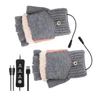 weiting Gants Chauffants USB,3 Modes Réglable | Gants Électriques Doigts Complets Et Demi Prise USB | pour Neige Cyclisme Camping Randonnée Ski Temps Froid Travail Maison Hommes Femmes